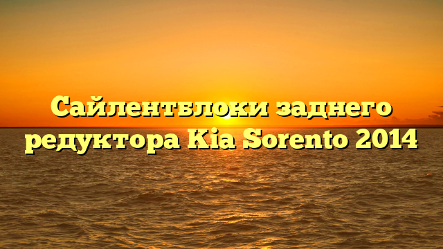Сайлентблоки заднего редуктора Kia Sorento 2014