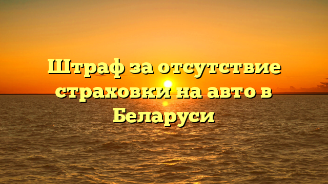Штраф за отсутствие страховки на авто в Беларуси
